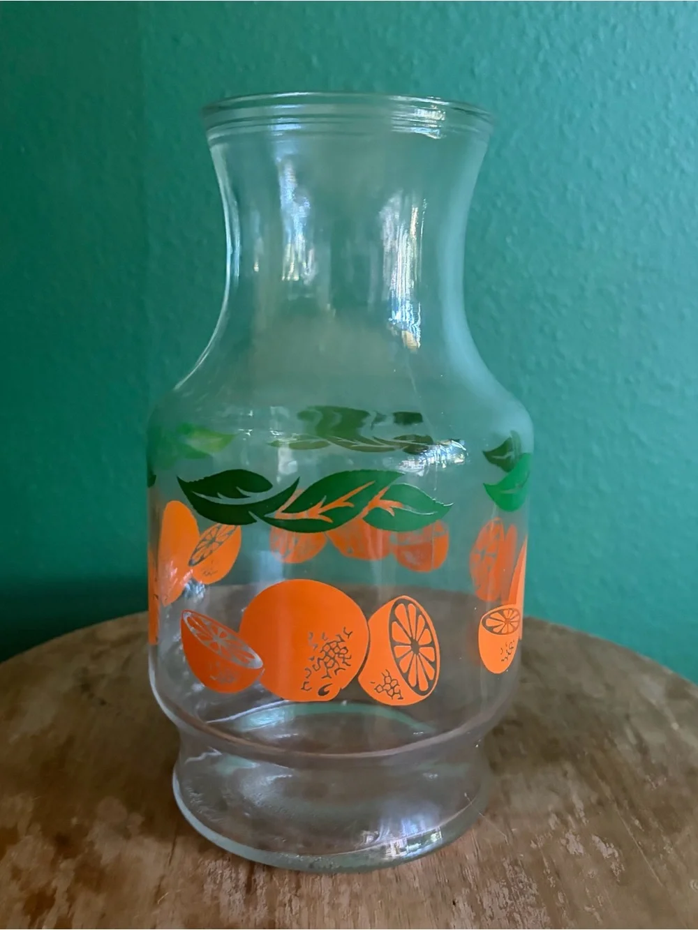 Vintage Anchor Hocking Orange Juice Pitcher, missing lid 6 cups